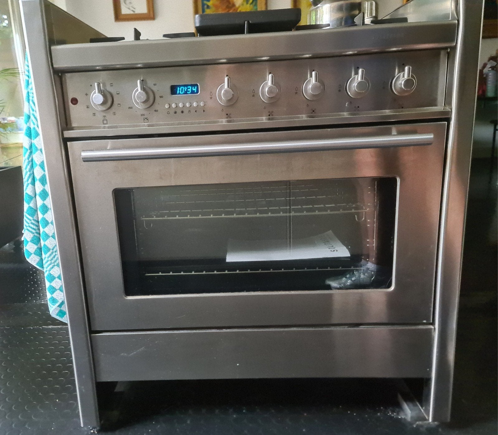Solitaire SOH 9753 RVS Gasfornuis+oven, Witgoed en Apparatuur, Fornuizen, Ophalen, 60 cm of meer, Gas, Vrijstaand