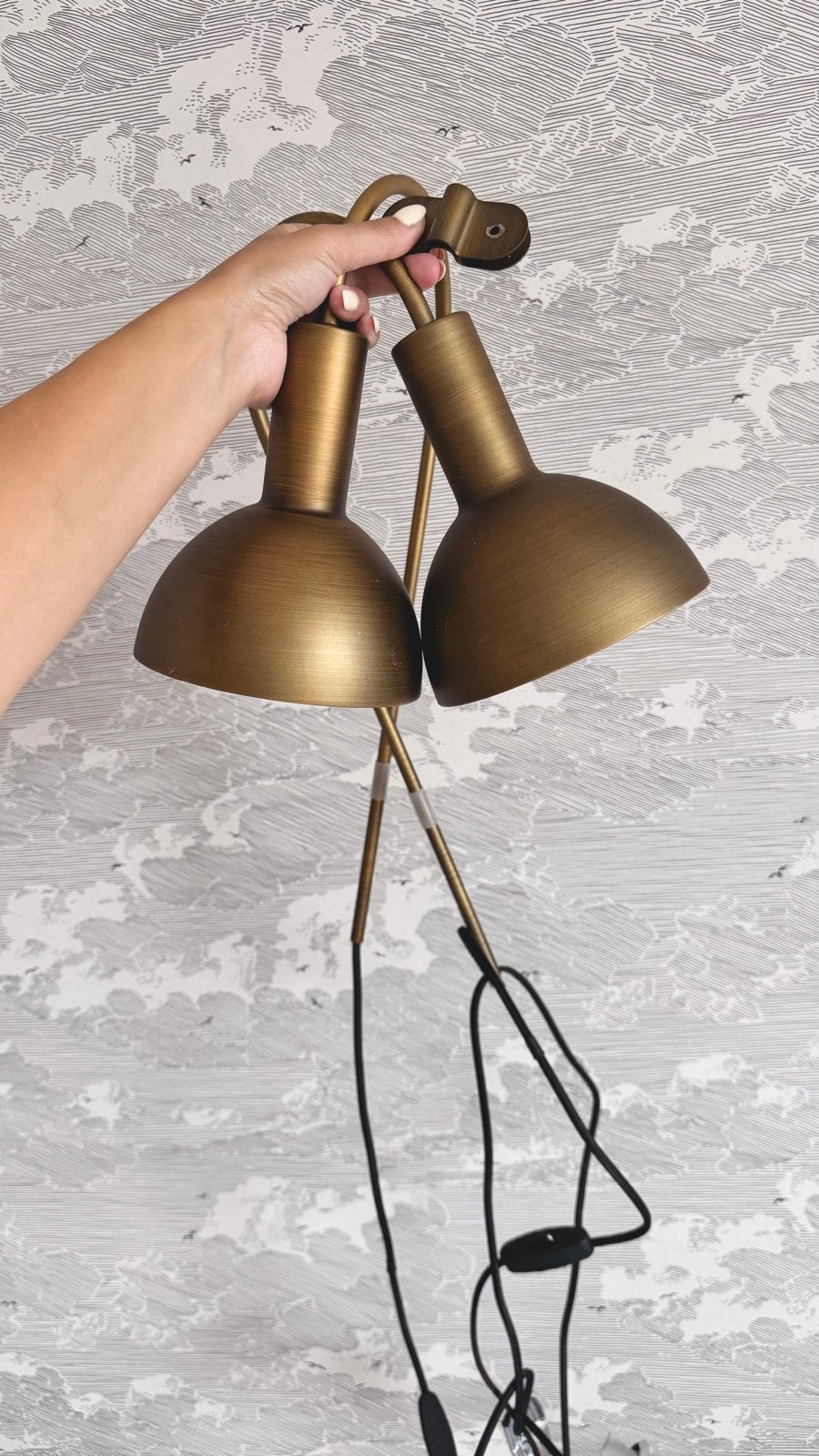 2x Karwei Wandlamp OSCAR messing - Stijlvolle Verlichting, Zo goed als nieuw, Metaal, Wandlamp, E27 (groot)