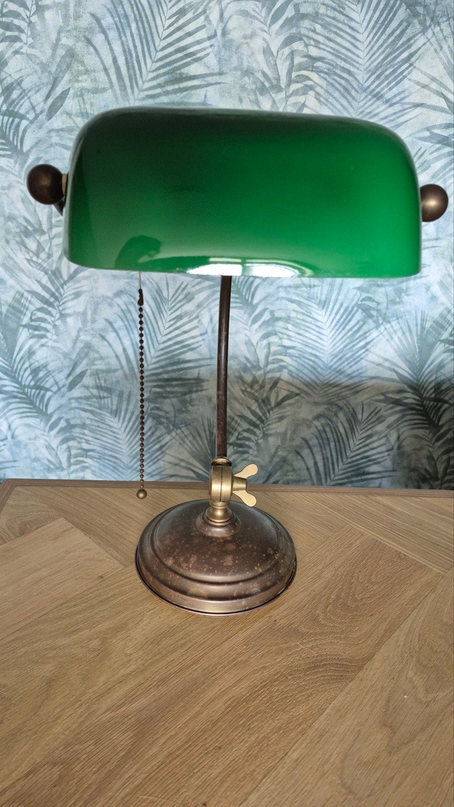 Groene bibliotheek lamp (tafellamp/bureau/vintage)), Groen, Ophalen, Bankierslamp, Vintage