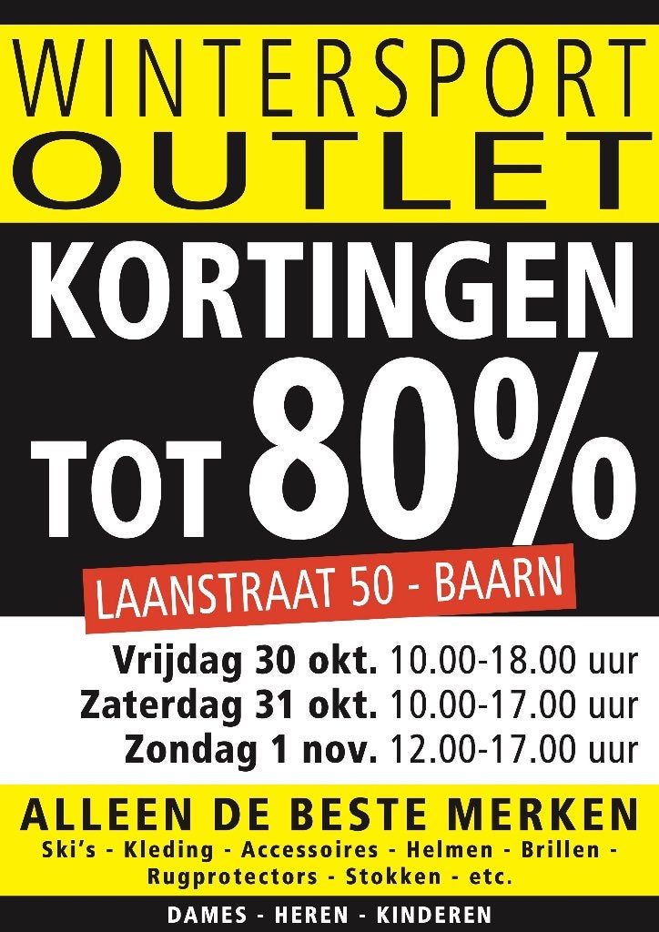 30-31-OKT-1 NOV WINTERSPORT OUTLET KORTING TOT 80%, Nieuw, Carve, Minder dan 100 cm, Ski's