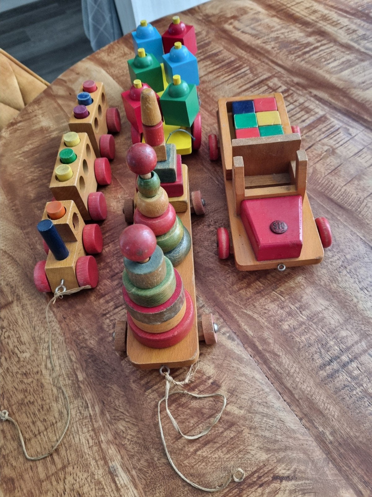 4 delig houten speelgoed SIO jaren 50., Ophalen of Verzenden