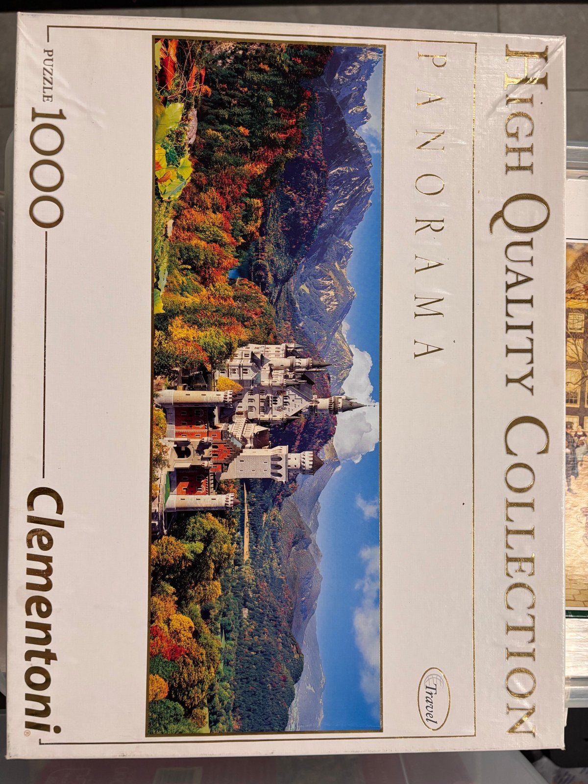 Clementoni Panorama Legpuzzel 1000 stukjes Neuschwanstein, Ophalen of Verzenden, 500 t/m 1500 stukjes, Zo goed als nieuw, Legpuzzel