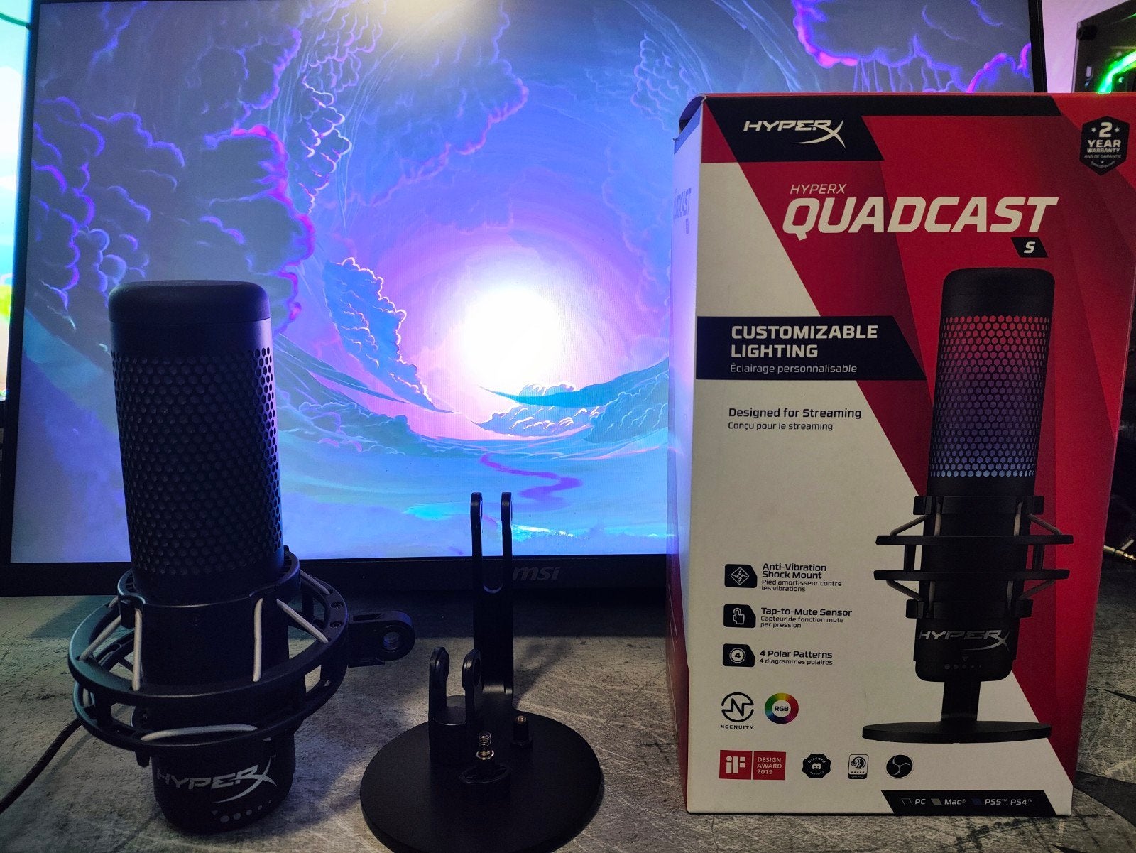 HyperX Quadcast S USB Microfoon - RGB Verlichting, Muziek en Instrumenten, Microfoons, Ophalen of Verzenden