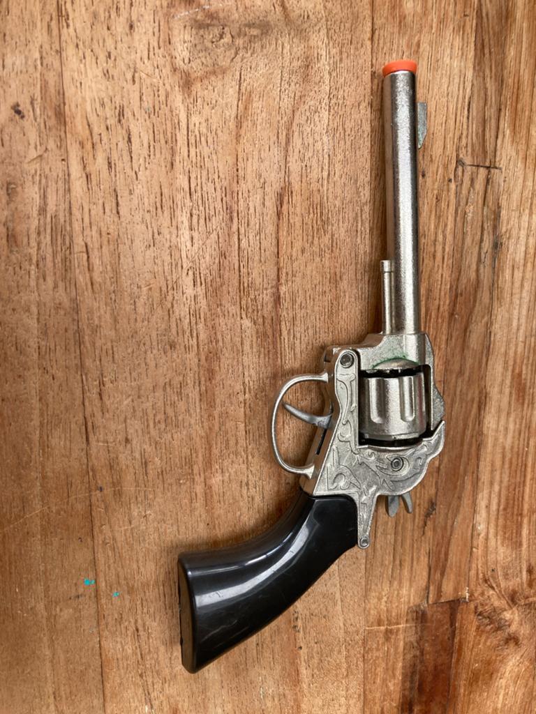 Vintage speelgoed revolver - werkt perfect!, Ophalen of Verzenden, Gebruikt, Jongen of Meisje