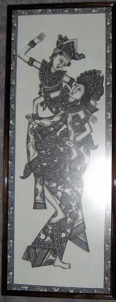 Bali art kunst - houtsnijwerk en pentekening, Ophalen, Houtsnijwerk, Natuurlijk materiaal, Handgemaakt