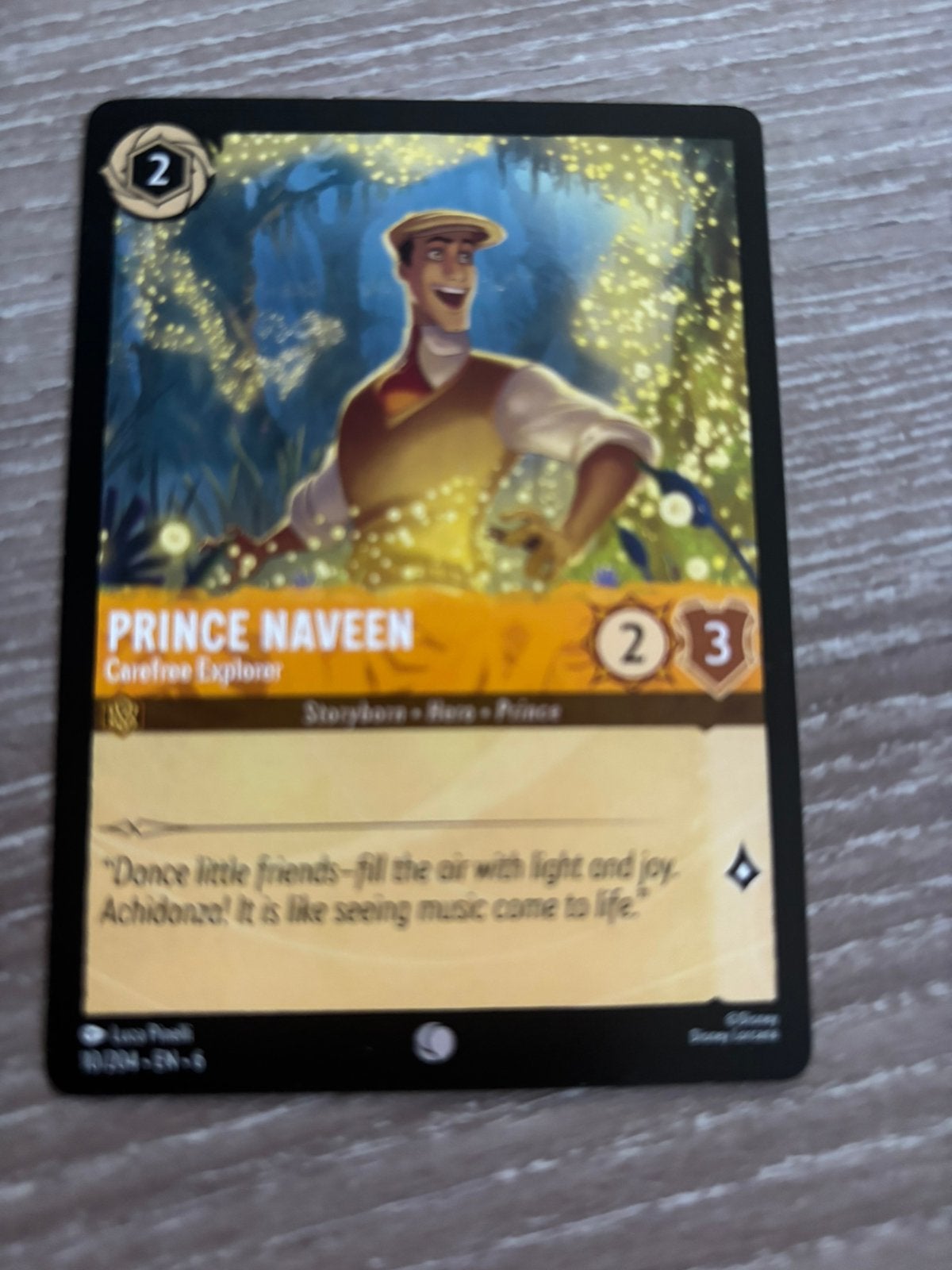 Disney Lorcana Prince Naveen explorer 10-204 6AZS nonfoil, Ophalen of Verzenden, Zo goed als nieuw