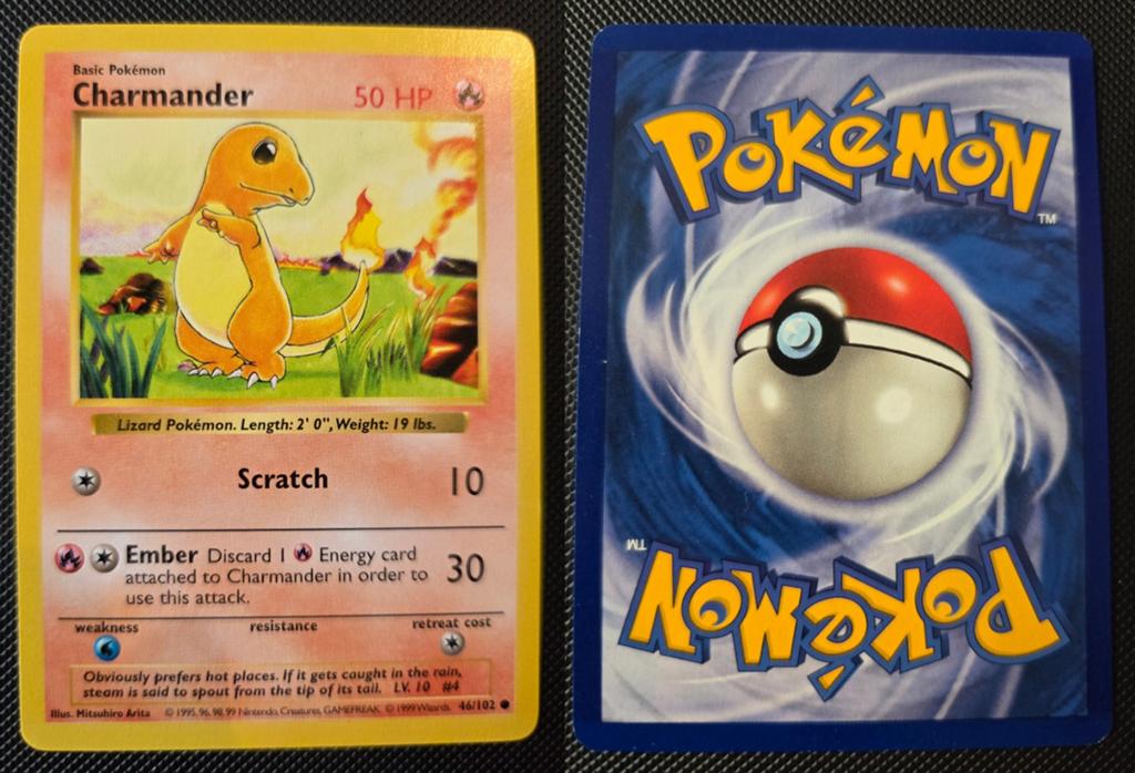 Charmander Shadowless NM 46/102 x5, Hobby en Vrije tijd, Ophalen of Verzenden, Zo goed als nieuw