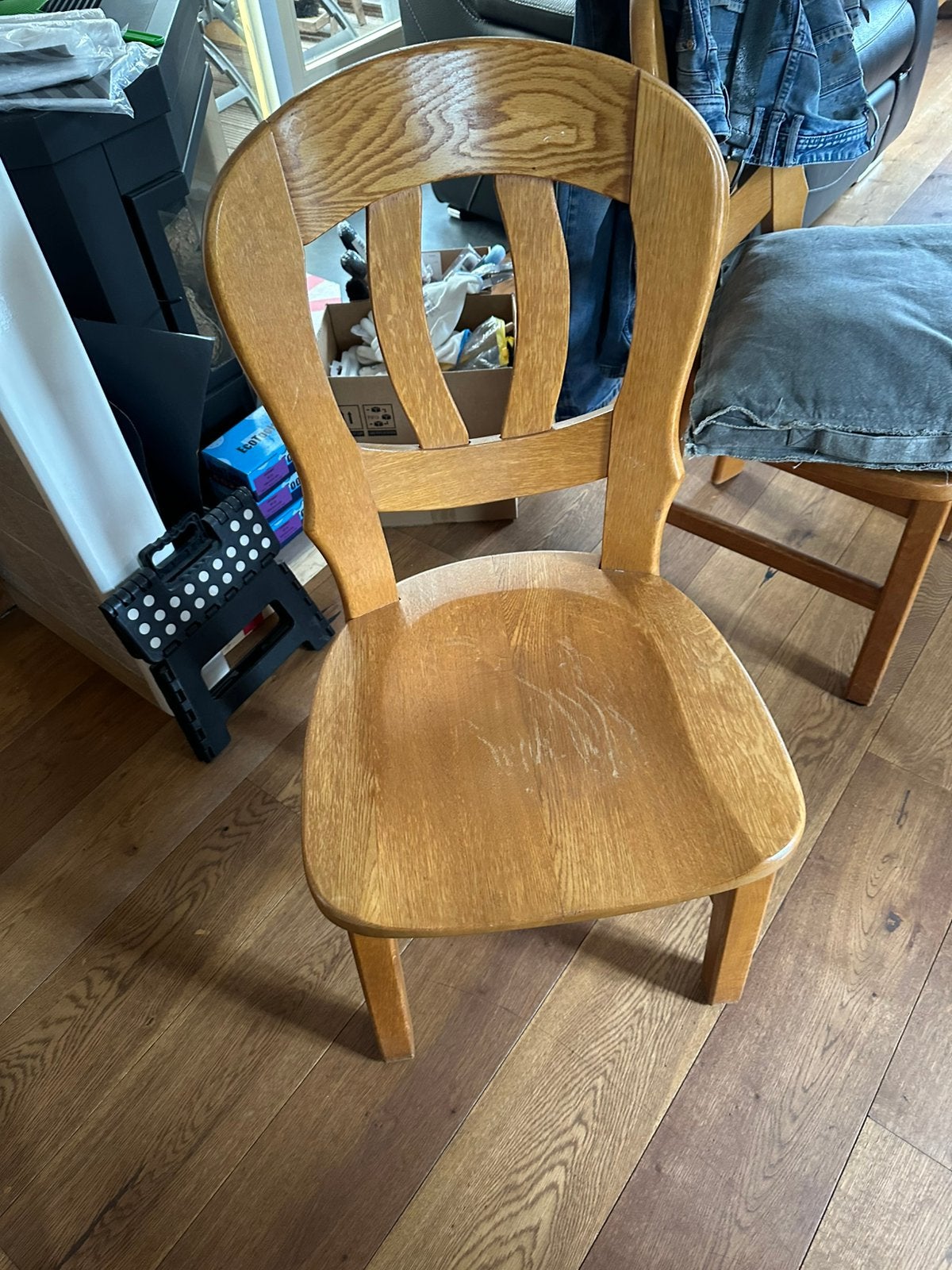 Mooie stevige stoelen, eiken houten stoelen, eetkamer stoel, Ophalen, Gebruikt, Bruin, Blank eiken