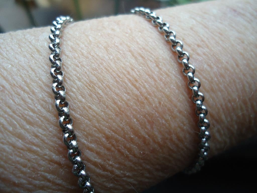 mooie edelstalen jasseron ketting stevig 62 cm lang nieuwsta, Ophalen of Verzenden, Zo goed als nieuw, Zilver, Overige materialen