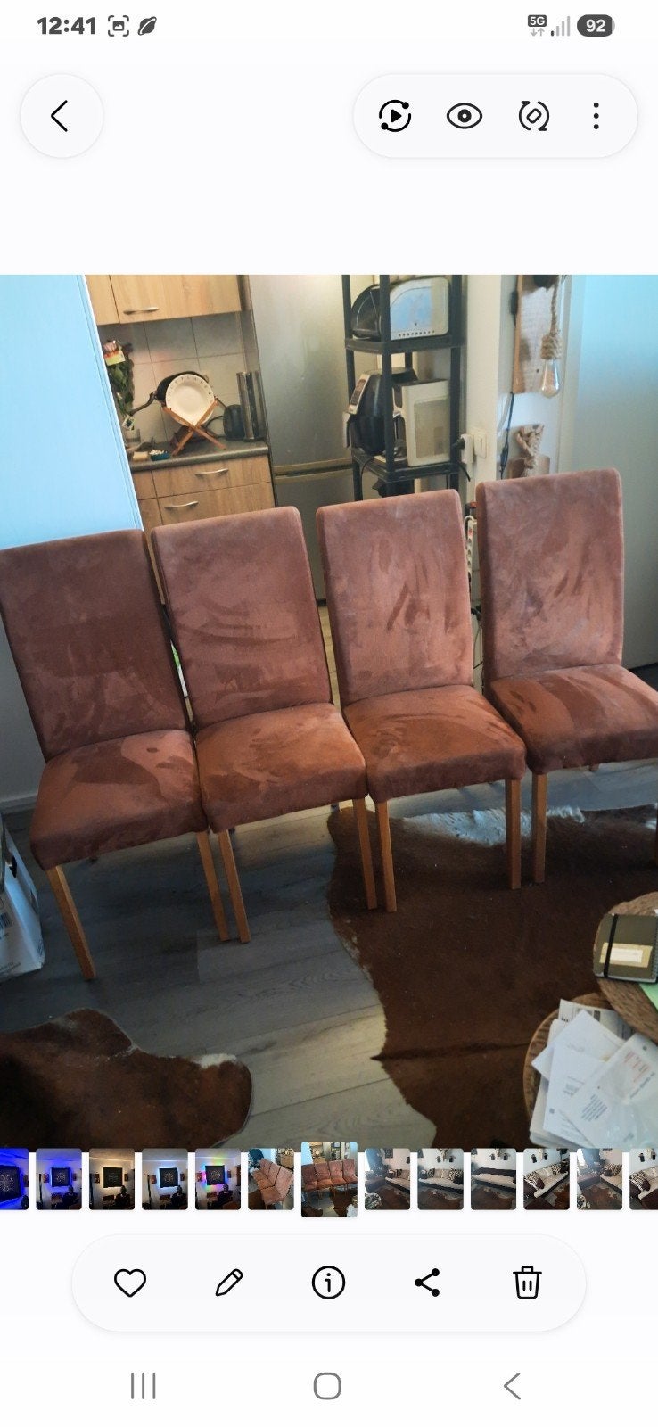Etkamer stoele breun 4 stuuk, Ophalen