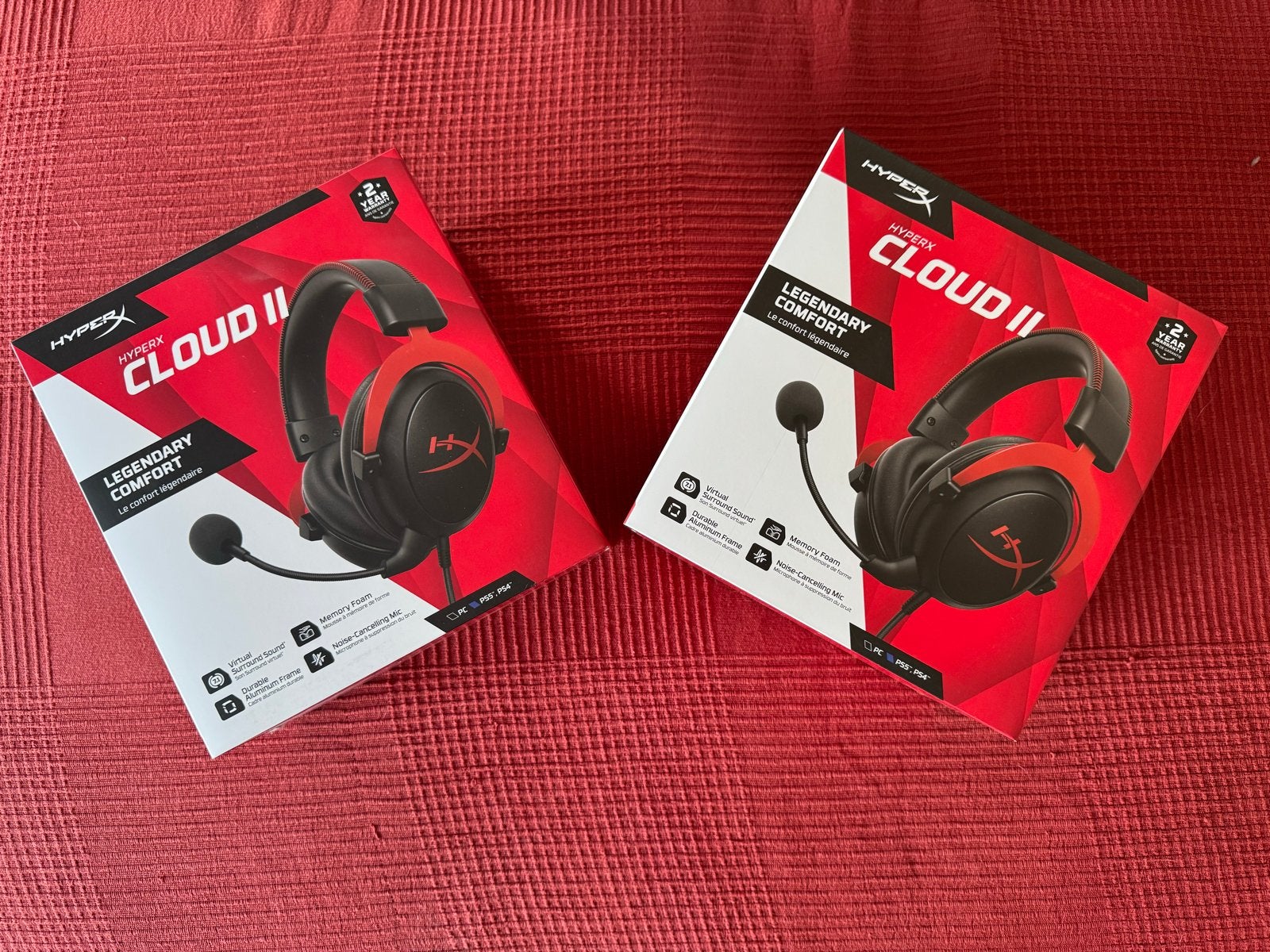 2x HyperX Cloud II Gaming Headset - Rood/Zwart (ongeopend), HyperX, Nieuw, Ophalen of Verzenden, Surround