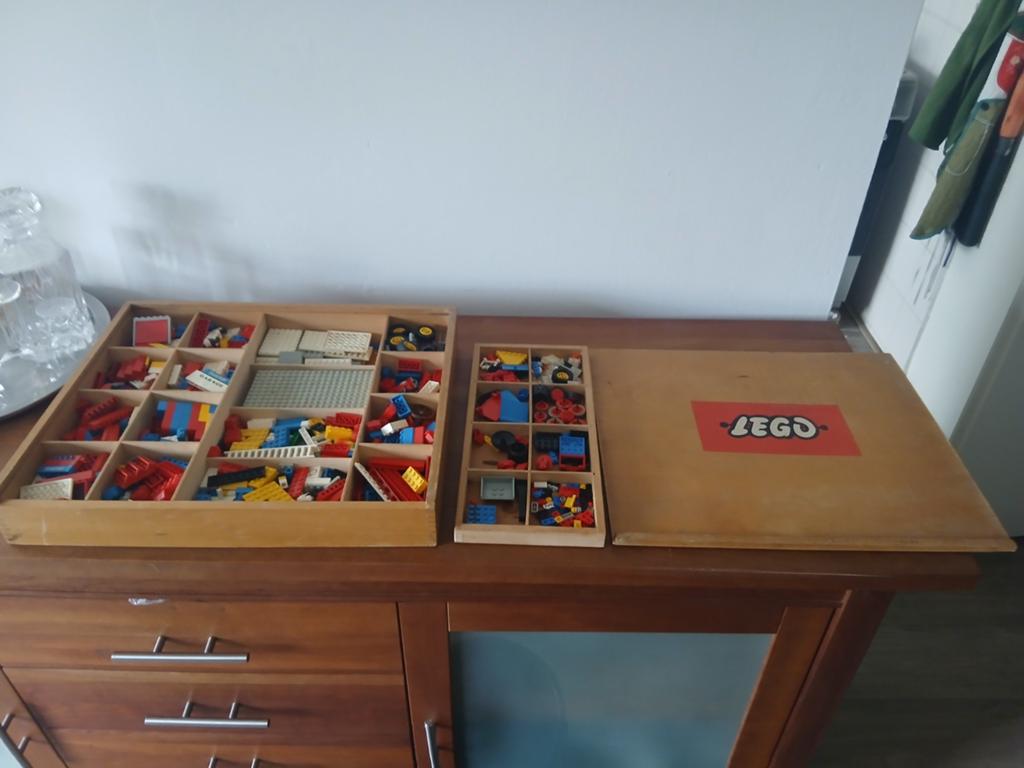 Vintage LEGO collectie in houten kist - Jaren 60/70, Ophalen of Verzenden, Gebruikt, Losse stenen, Lego