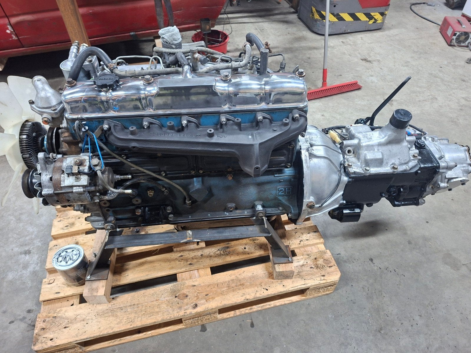 Toyota Land Cruiser 2H Motor met H55F Versnellingsbak, Ophalen, Gereviseerd, Toyota