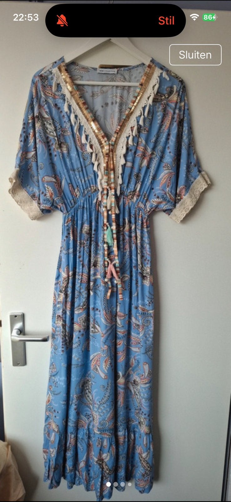 Boho ibiza jurk maat M/L, Ophalen of Verzenden, Zo goed als nieuw, Maat 38/40 (M), Onder de knie