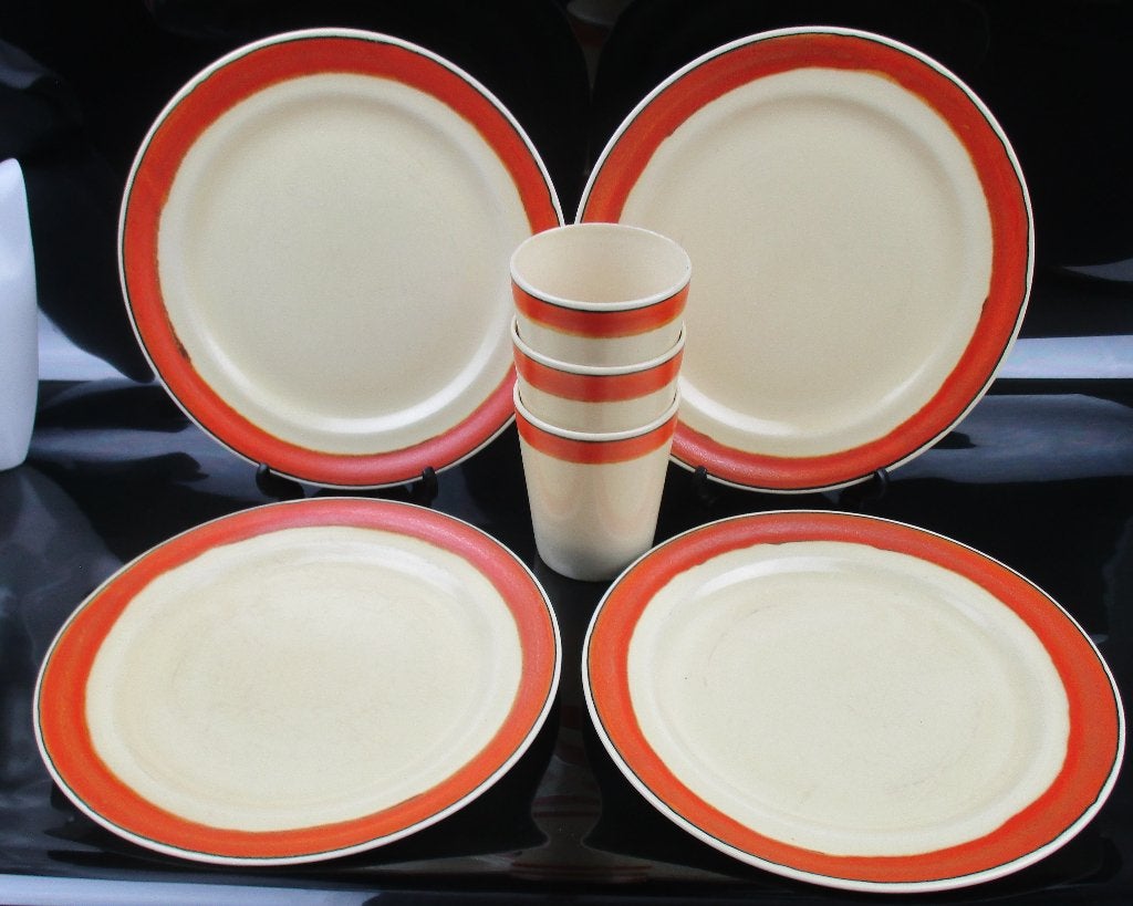 Plateel Zuid-Holland bekers en borden Leen Muller servies, Ophalen of Verzenden