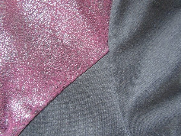 F348 DIDI XXL jurk zwart burgundy aubergine jersey suedine, Verzenden, Zwart, Maat 46/48 (XL) of groter, Didi
