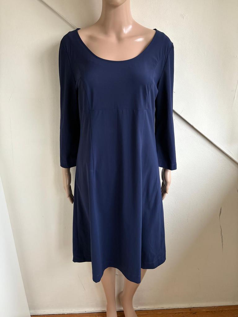 Ladress travelstof jurk maat 40 donkerblauw, Kleding | Dames, Maat 38/40 (M), Blauw, Ophalen of Verzenden, Zo goed als nieuw