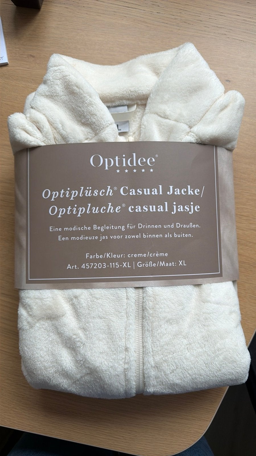 Optidee Optipluche casual jasje maat XL CREME, Huis en Inrichting, Slaapkamer | Beddengoed, Ophalen of Verzenden, Nieuw, Eenpersoons