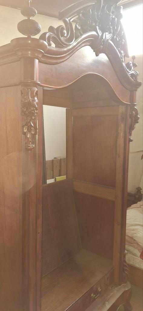 Antieke Biedermeier Spiegel/Kledingkast Mahonie - 1957, Ophalen