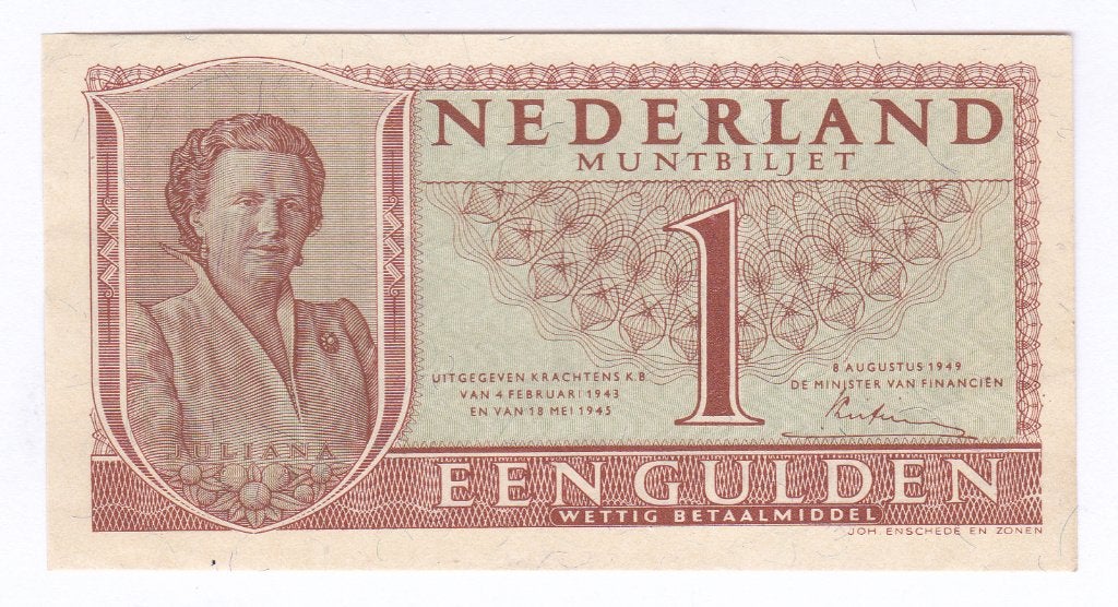 TOPPER: 1 gulden 1949 Juliana UNC voor 25 euro, Ophalen of Verzenden, 1 gulden, Los biljet