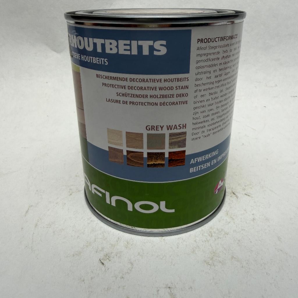 Afinol Steigerhoutbeits Hout Beits Lak Grey Wash 750ml, Nieuw, Beits, Afinol, Grijs