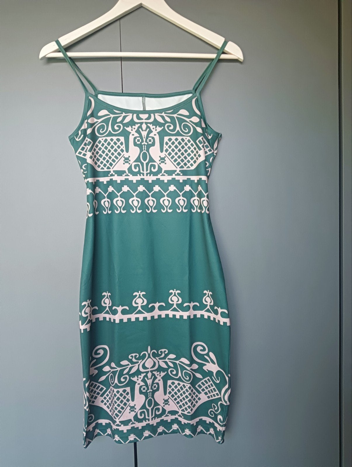 leuk luchtig zomers jurkje mt S groen/crème kleurig, Ophalen of Verzenden, Maat 36 (S), Boven de knie, Groen