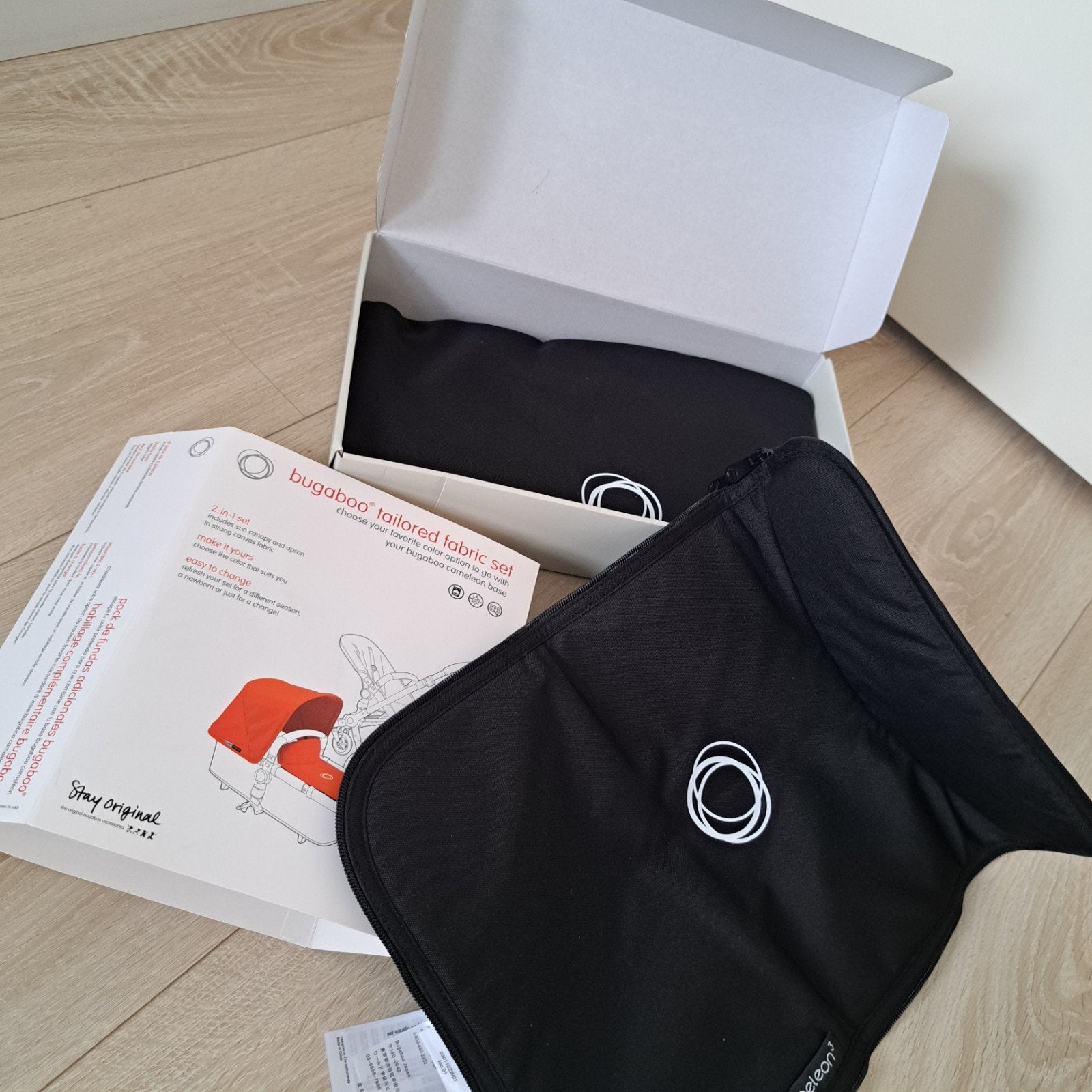 NIEUW.  Bugaboo bekleding set voor Bugaboo Cameleon - zwart, Kinderen en Baby's, Ophalen of Verzenden, Nieuw, Zonnekap