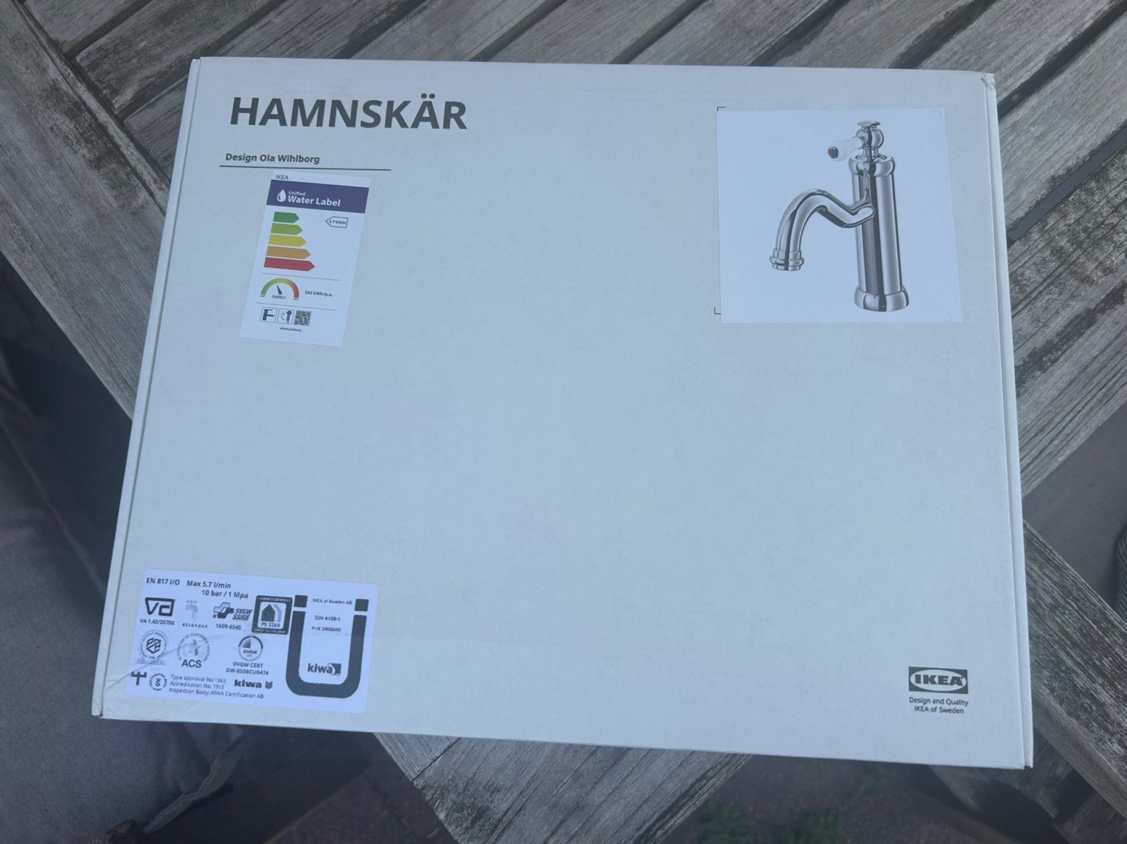 IKEA - Wastafel kraan Hamnskär - Nieuw, Doe-het-zelf en Verbouw, Sanitair, Ophalen, Nieuw, Chroom, Kraan