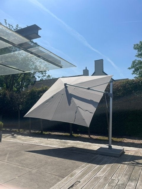 Glatz Sombrano S Parasol stofklasse 4 350 x350 cm, Tuin en Terras, Parasols, Ophalen, Verstelbaar, 3 tot 4 meter, Zweefparasol