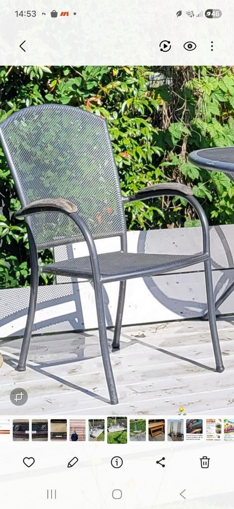 Tuinset met ronde tafel (110 cm) en 2 stoelen, Overige materialen, Gebruikt, Tuinset, Eettafel