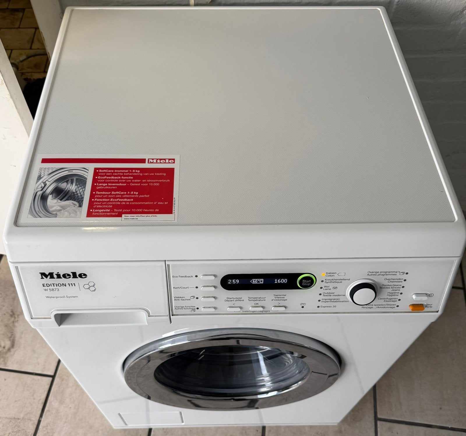 Foto 12 van Miele 8Kilo-1600toeren A+++ energieverbruik in topstaat.