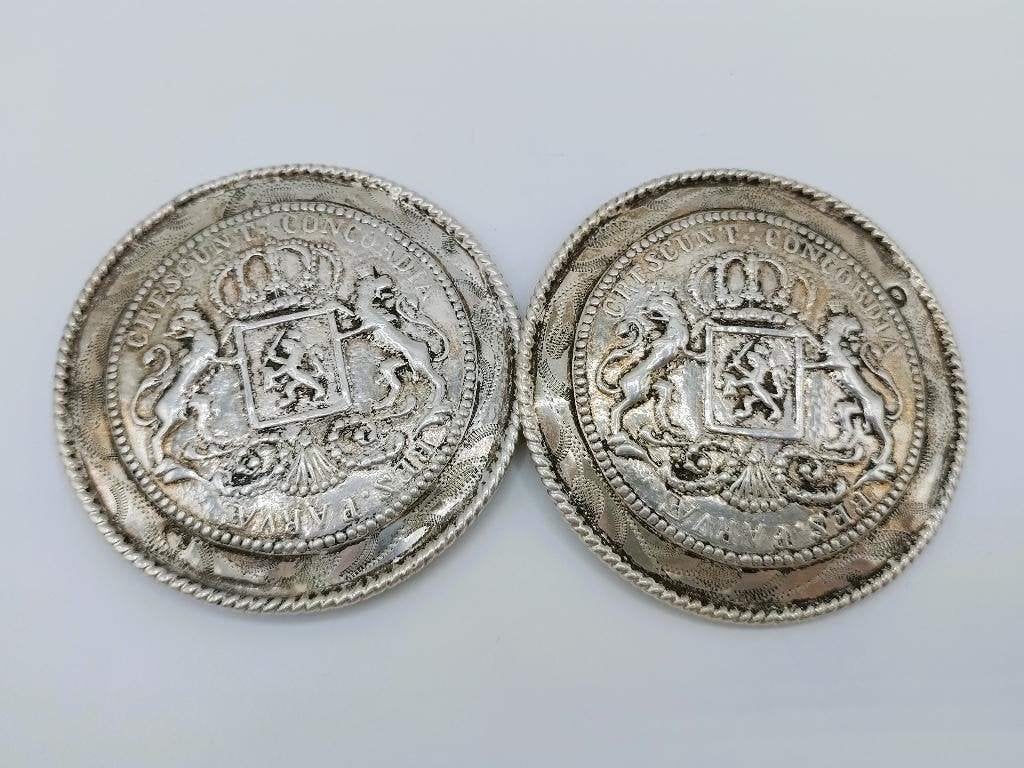 Antieke zilveren broekstukken, Walcheren, 1902, Antiek en Kunst, Antiek | Goud en Zilver, Verzenden, Zilver