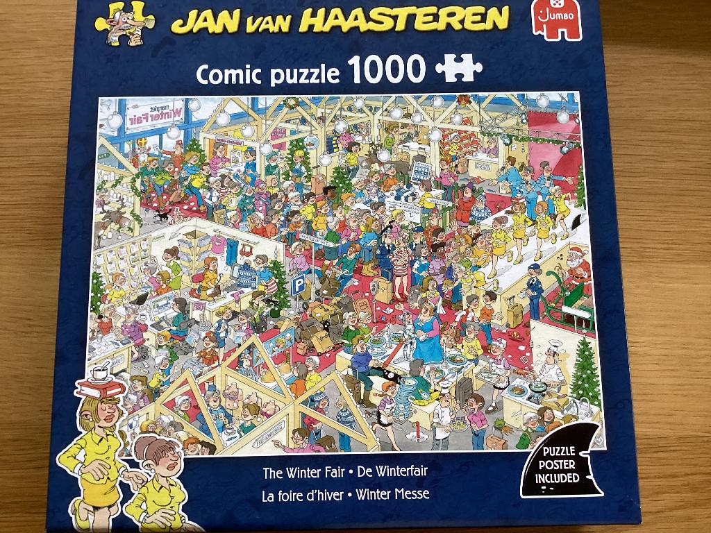 Jan van Haasteren De Winterfair. 1000 stukjes met poster., Ophalen of Verzenden, 500 t/m 1500 stukjes, Zo goed als nieuw, Legpuzzel