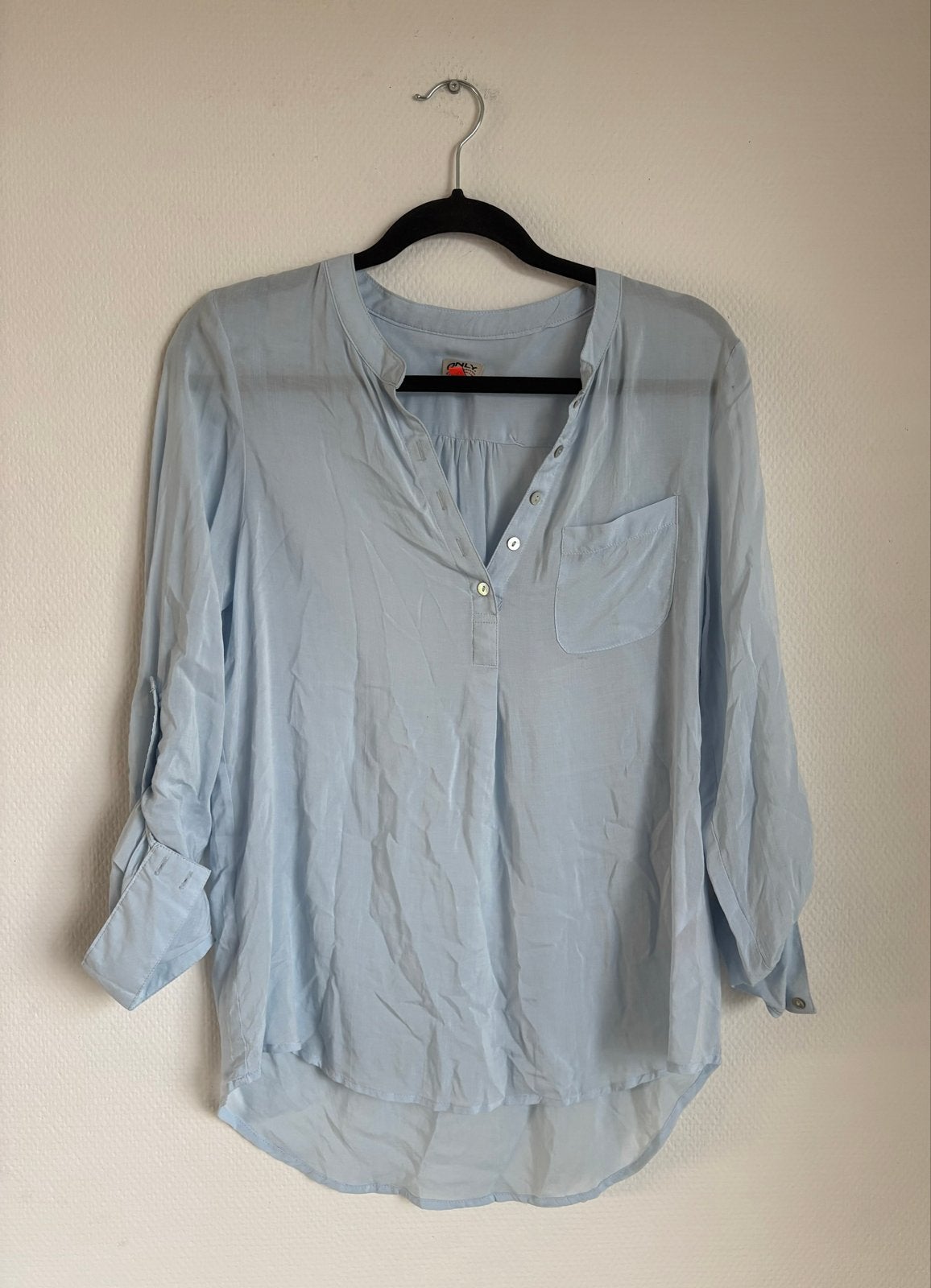 ONLY blouse lichtblauw, maat S, Kleding | Dames, Ophalen of Verzenden, Gedragen, Maat 36 (S), Blauw