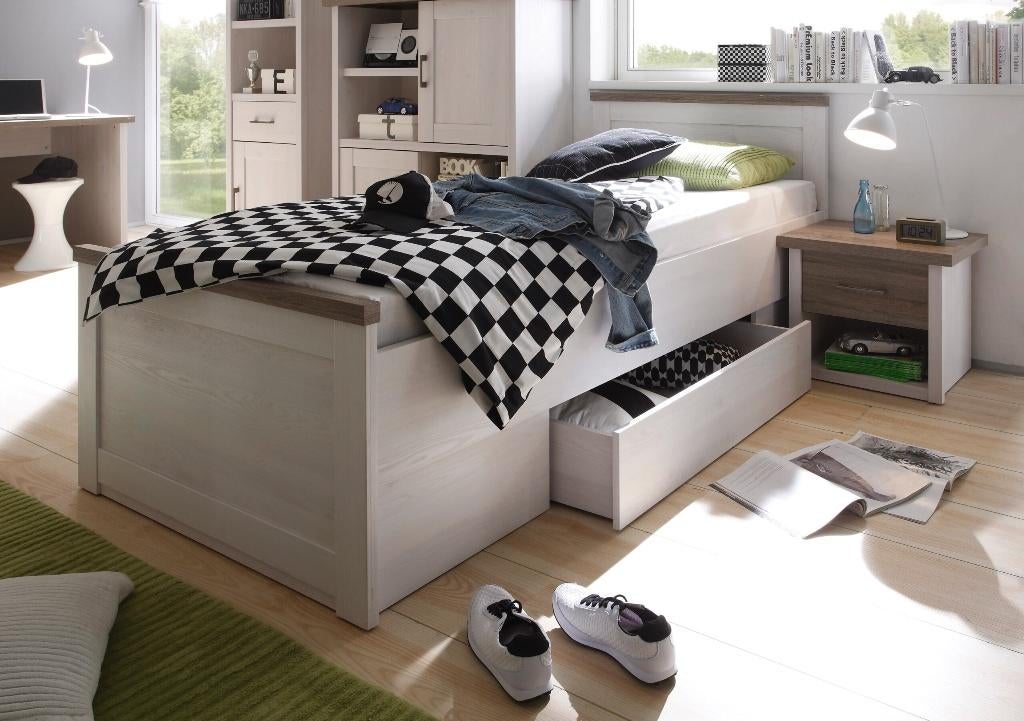 VOORRAAD Complete 3-delige kinderkamer Lucas 90x200 cm, Lattenbodem, 85 tot 100 cm, Nieuw, Ophalen of Verzenden