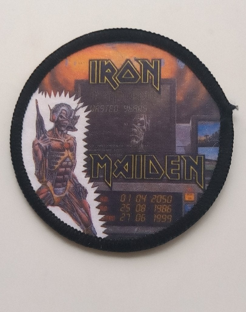 Iron Maiden  mooie vintage 1986 wasted years patch 358, Verzenden, Nieuw, Kleding