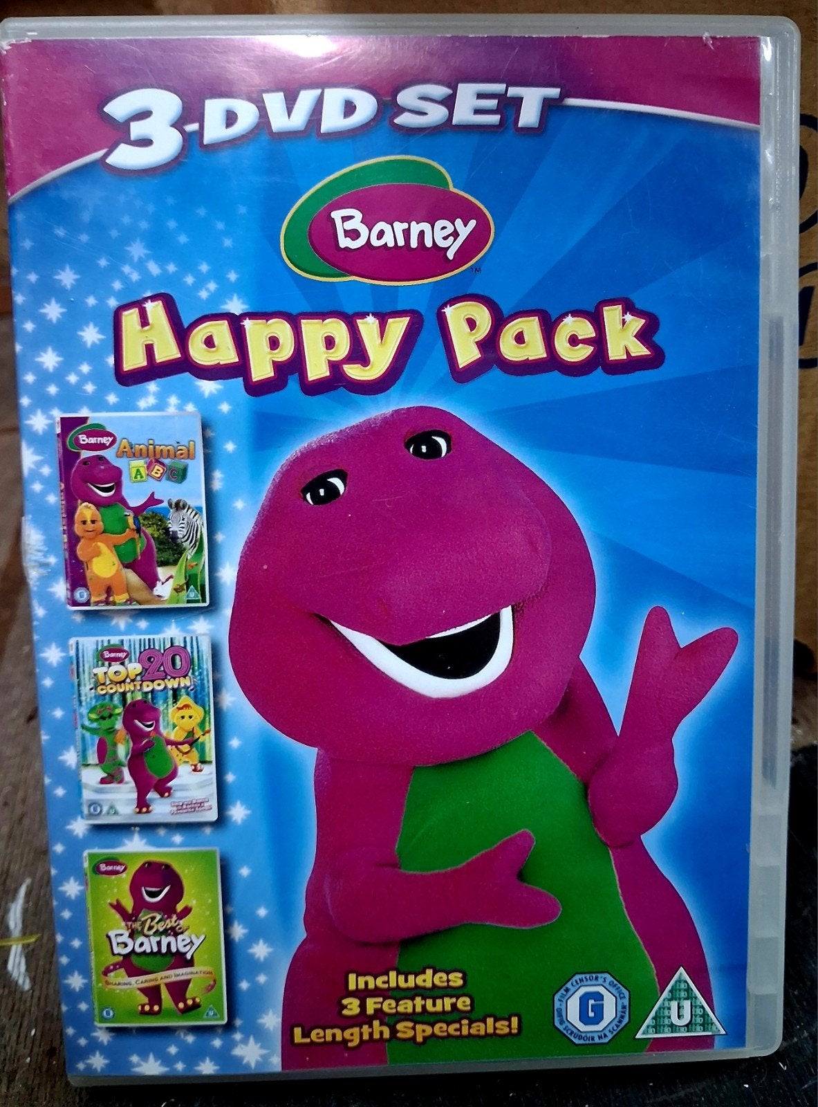 Barney Happy Pack 3-DVD Set - Animal ABC, Top 20, Best of, Verzamelbox, Alle leeftijden, Ophalen of Verzenden, Educatief