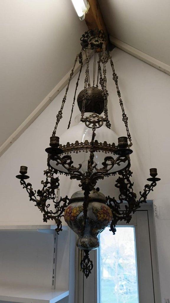 mooie olielamp, Antiek en Kunst, Antiek | Lampen, Ophalen