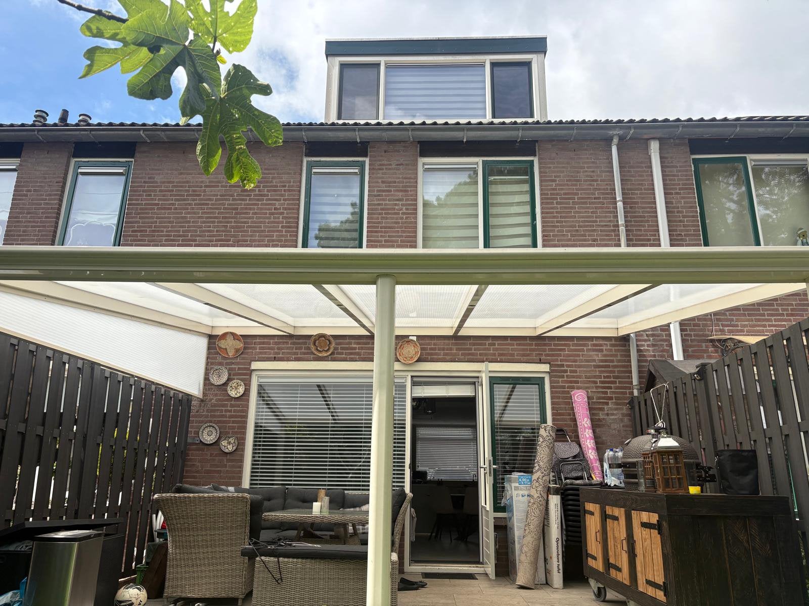 Mooie overkapping verranda 4 m diep, Tuin en Terras, Overkappingen, Ophalen, Zo goed als nieuw, Veranda