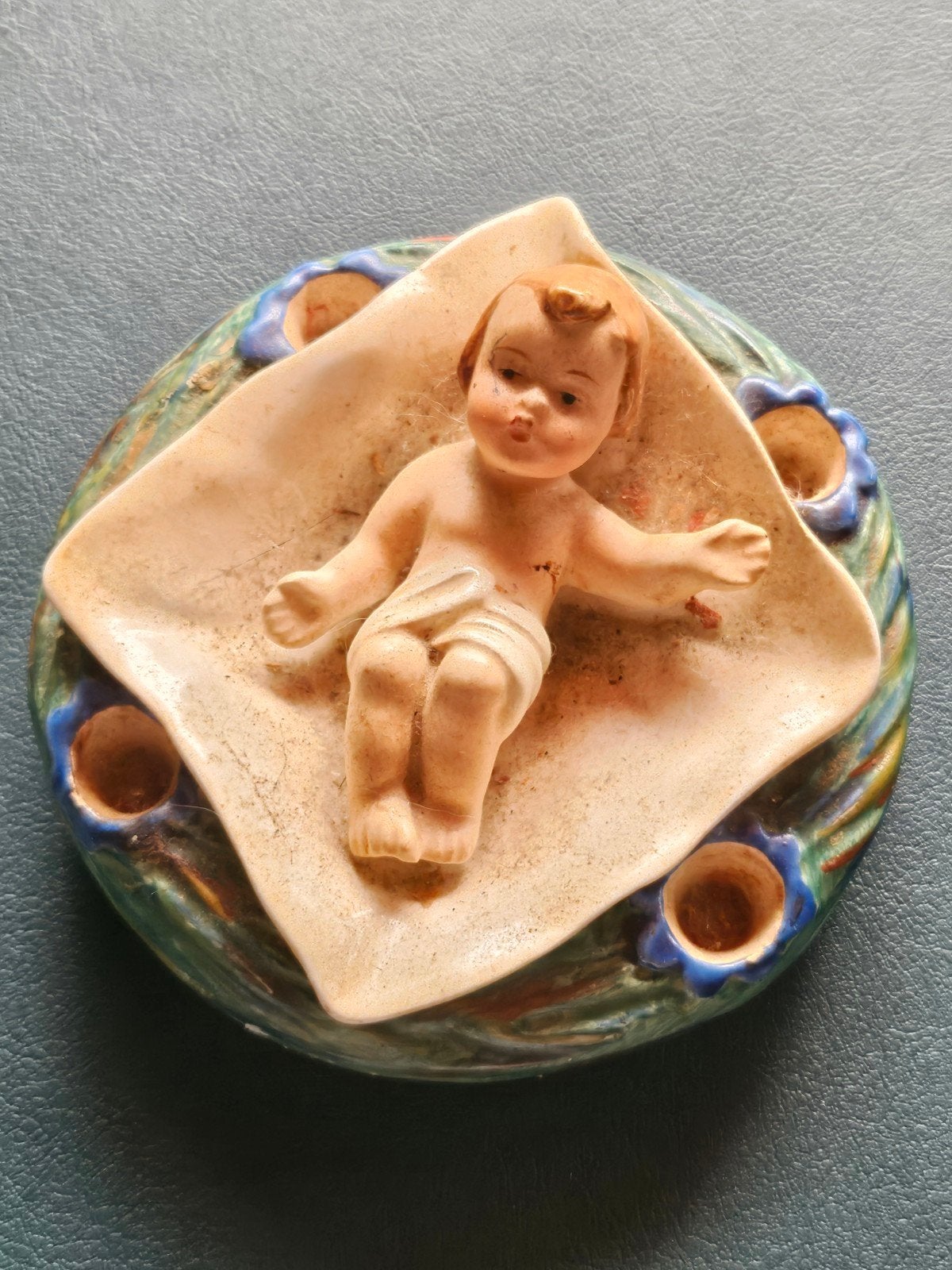 Antieke Kerstkribbe met Kaarsenhouders - Made in Holland, Ophalen of Verzenden