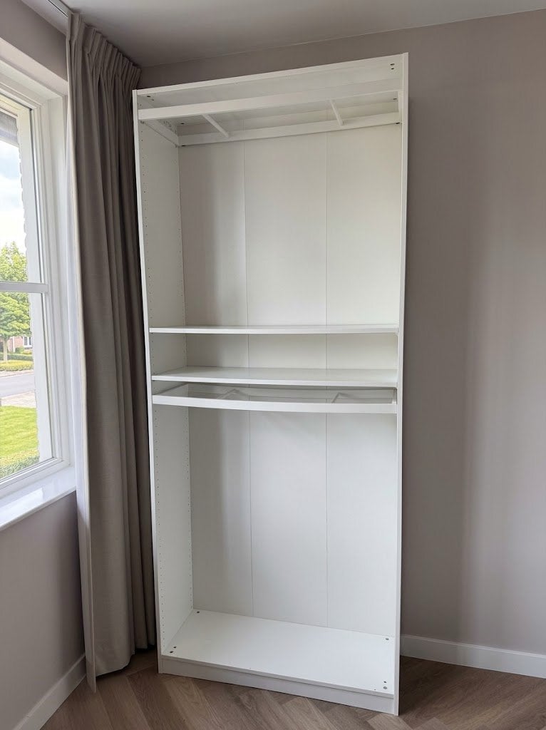 IKEA PAX kast wit – 100 x 35 x 236 cm (inclusief inrichting), Huis en Inrichting, Ophalen, 200 cm of meer, Met plank(en), 50 tot 100 cm