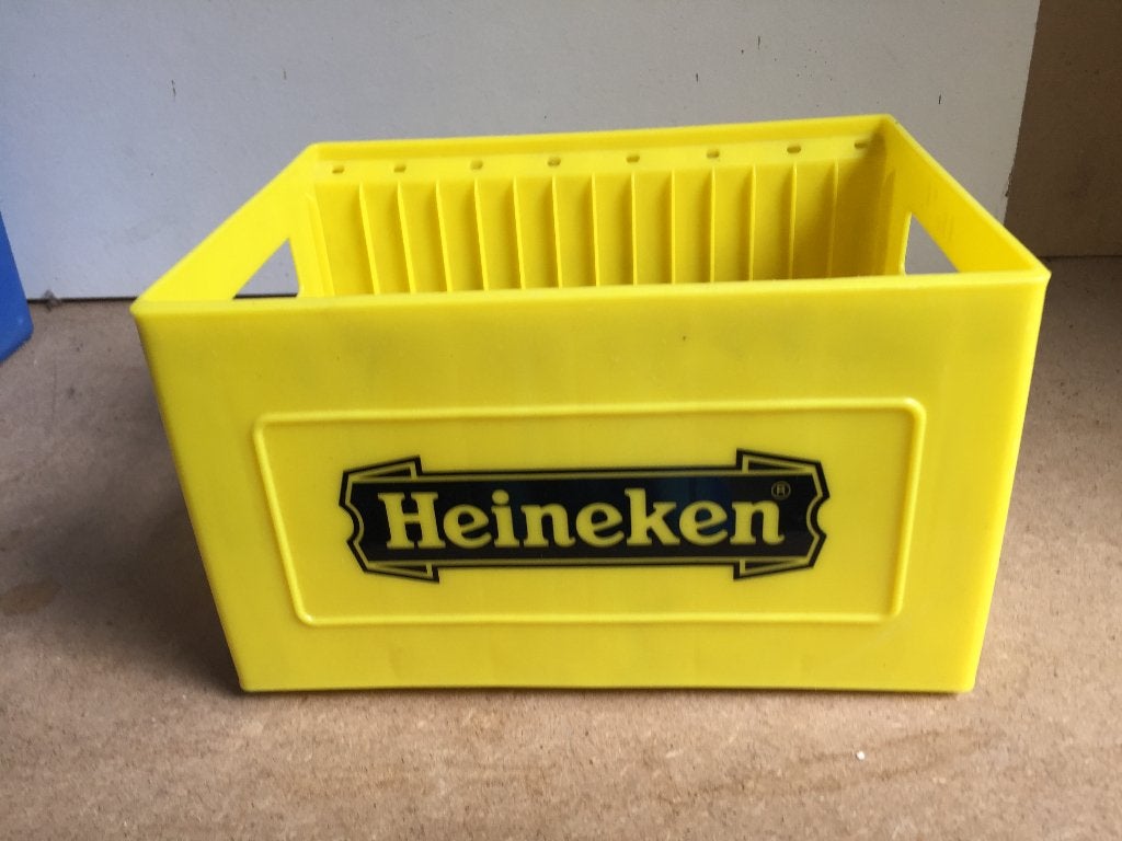 Vintage Heineken Geel Cd Rekje kratje jaren 90, Ophalen of Verzenden, Overige typen, Overige merken