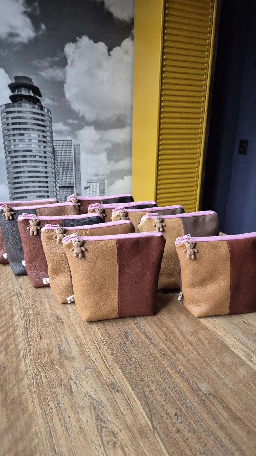 Teddy lijn leren toilettas - Etweez, Sieraden, Tassen en Uiterlijk, Toilettassen, Ophalen of Verzenden, Nieuw
