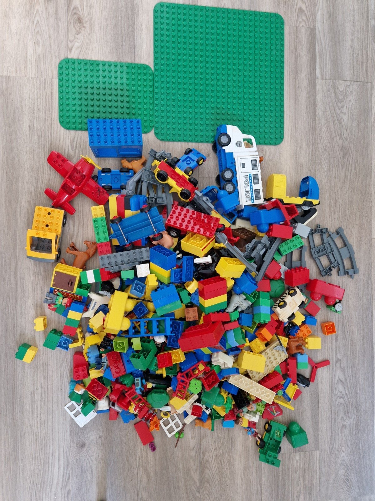 Grote partij LEGO Duplo: trein, auto's, dieren, poppetjes, Gebruikt, Ophalen of Verzenden, Inclusief minifiguren, Duplo