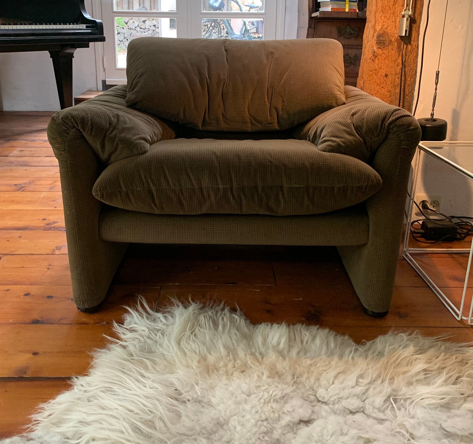 Cassina Maralunga fauteuil, Ophalen, Eenpersoons, 75 tot 100 cm, Zo goed als nieuw