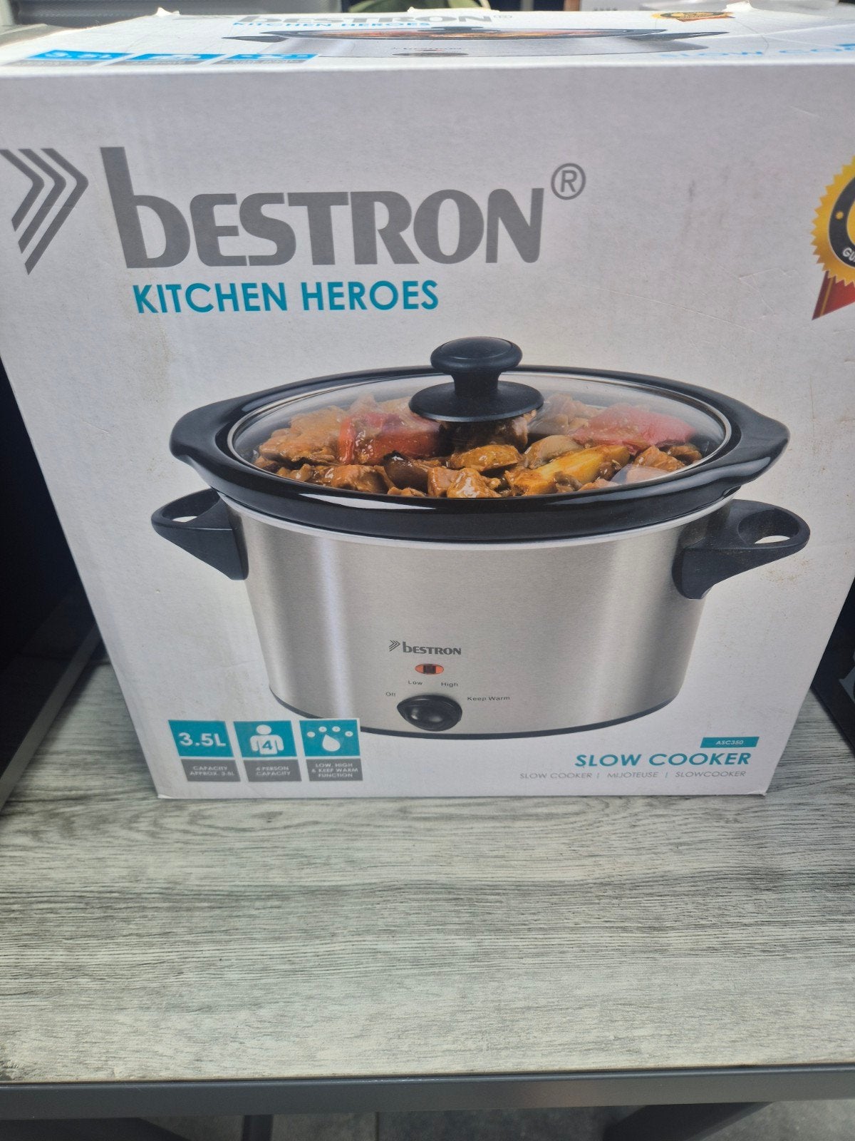 Bestron Slowcooker 3.5L - Ideaal voor 4 personen, Ophalen, Nieuw