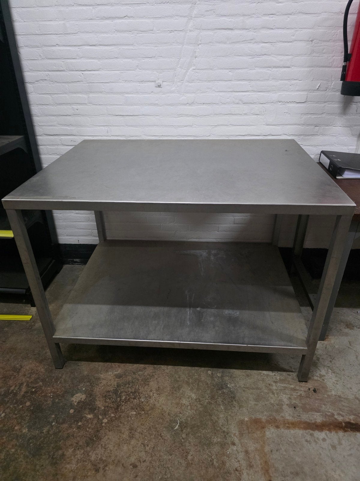 RVS Werktafel met onderblad, Ophalen, RVS Meubilair