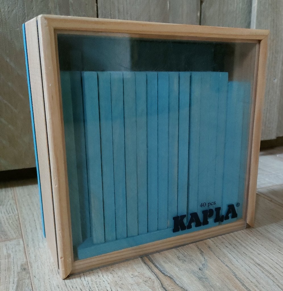 KAPLA 40 stuks, lichtblauw, in originele houten kist, Ophalen of Verzenden, Zo goed als nieuw, Overige typen