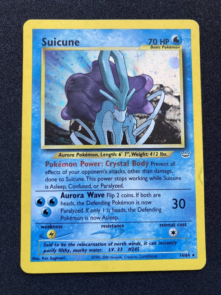 Suicune Holo Neo Revelations 14/64, Ophalen, Gebruikt, Losse kaart, Foil