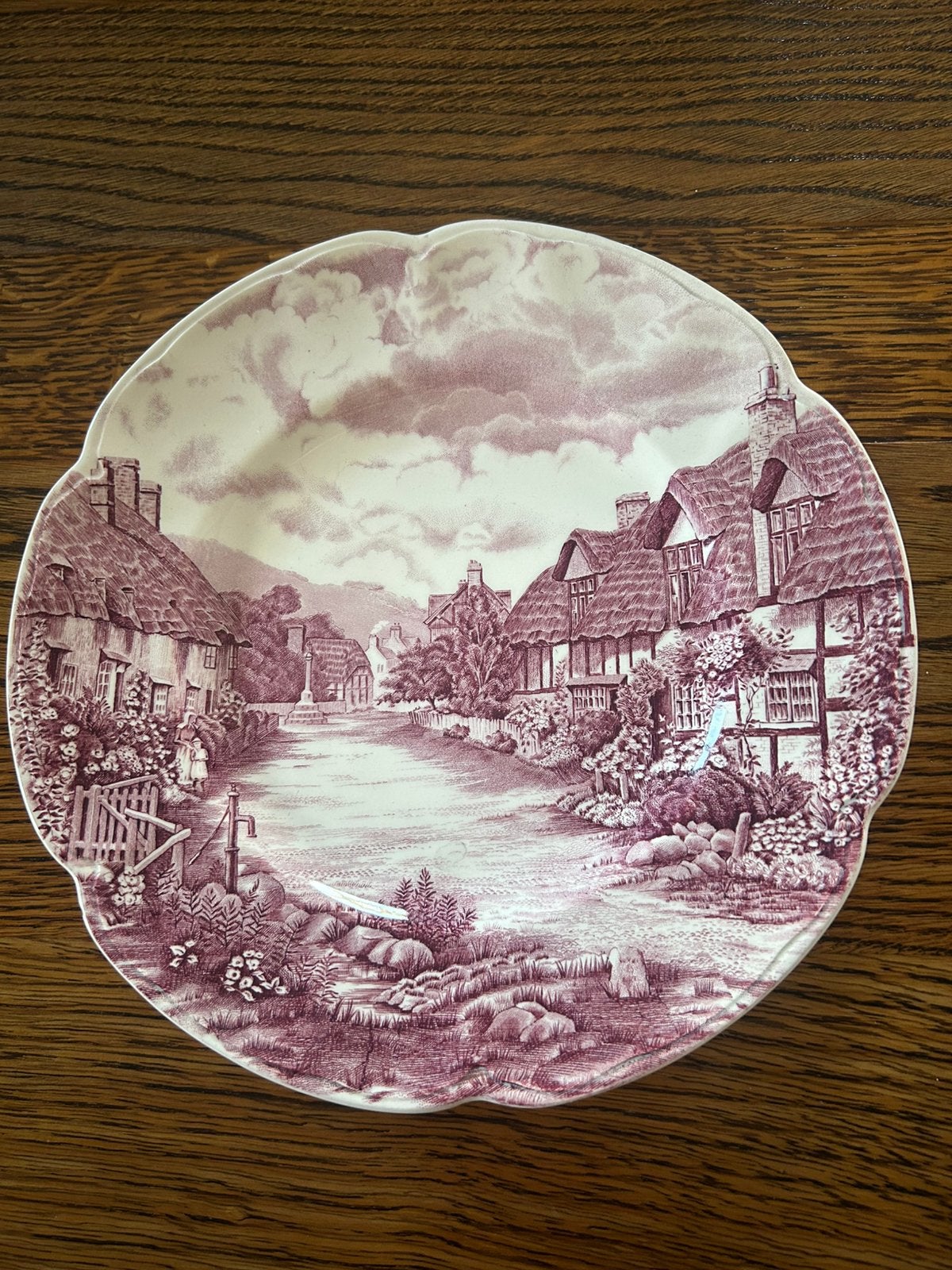 Vintage roze-rood bord, JOHNSON BROTHERS, Ophalen of Verzenden
